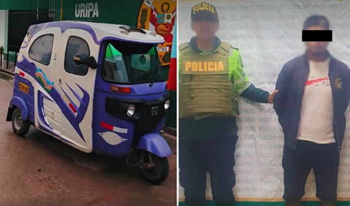 Policía captura a sujeto con antecedentes que robó mototaxi en Uripa 